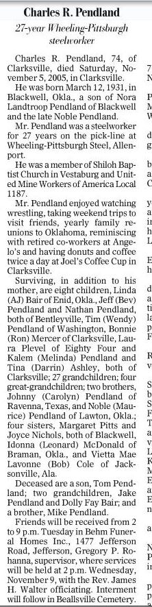 Charles Penland obit